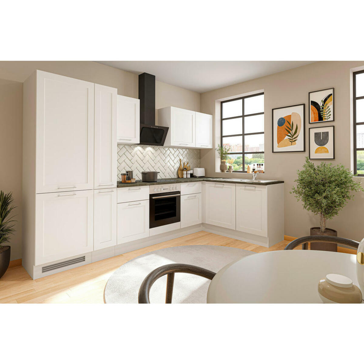 Bild 1 von Mid.you Eckküche, Weiß, Metall, 2,2 Schubladen, nur wie online abgebildet bestellbar, A, 310x175 cm, Made in EU, Eckküchen