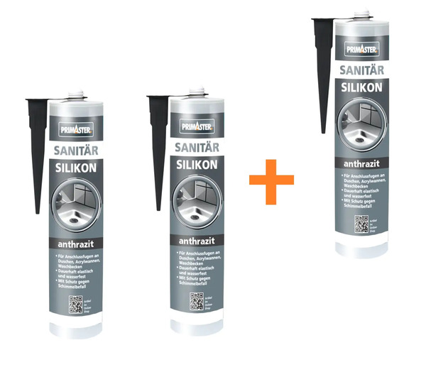 Bild 1 von Primaster Sanitär Silikon anthrazit 310 ml 3-für-2-Aktion