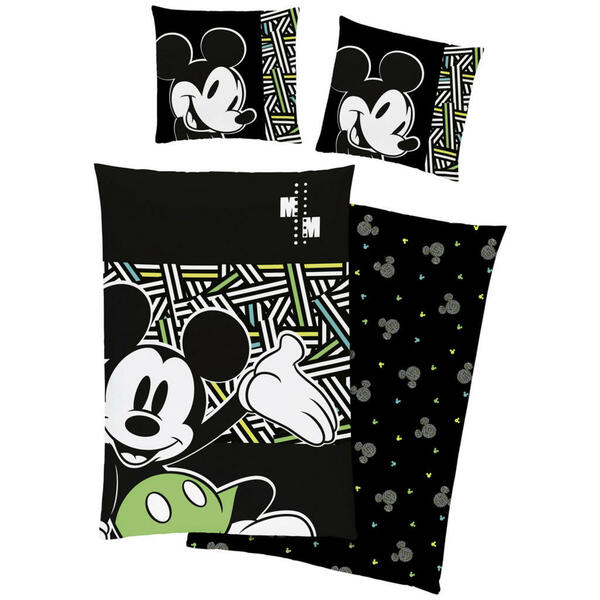 Bild 1 von Disney Wendebettwäsche, Schwarz, Textil, Cartoon, 135 cm, hautfreundlich, Schlaftextilien, Bettwäsche, Bettwäsche