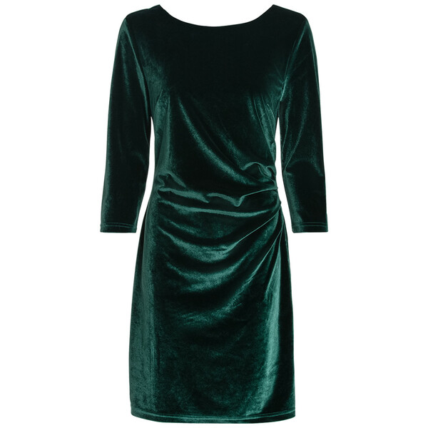 Bild 1 von Damen Samtkleid mit 3/4 Ärmeln DUNKELGRÜN