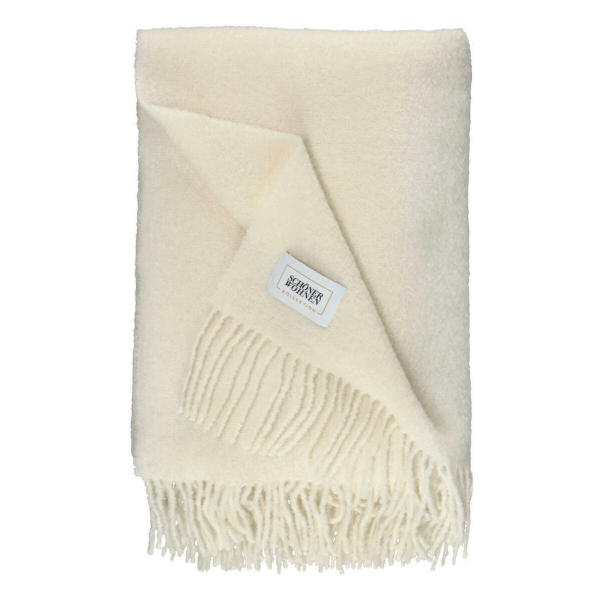 Bild 1 von Schöner Wohnen Plaid Sw-Feel, Weiß, Textil, Uni, 140x200 cm, Fransen, Schlaftextilien, Bettwäsche, Tagesdecken