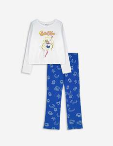 Kinder Pyjama Set aus Langarmshirt und Hose  - Mustermix