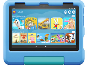 AMAZON Fire HD 8 Kids (2022), Tablet, 32 GB, Zoll, Schwarz, mitgelieferte Hülle in Farbton Blau