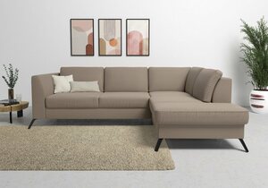 Sit&more Ecksofa Olsen, inklusive Sitztiefenverstellung, wahlweise mit Bettfunktion, 15cm hoch, Braun