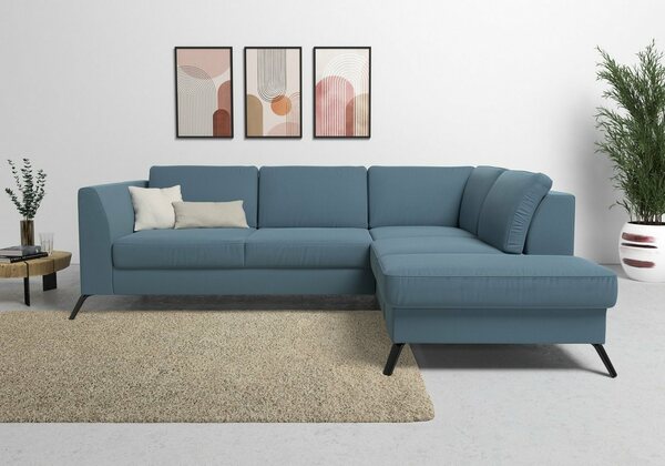 Bild 1 von Sit&more Ecksofa Olsen, inklusive Sitztiefenverstellung, wahlweise mit Bettfunktion, 15cm hoch, Blau