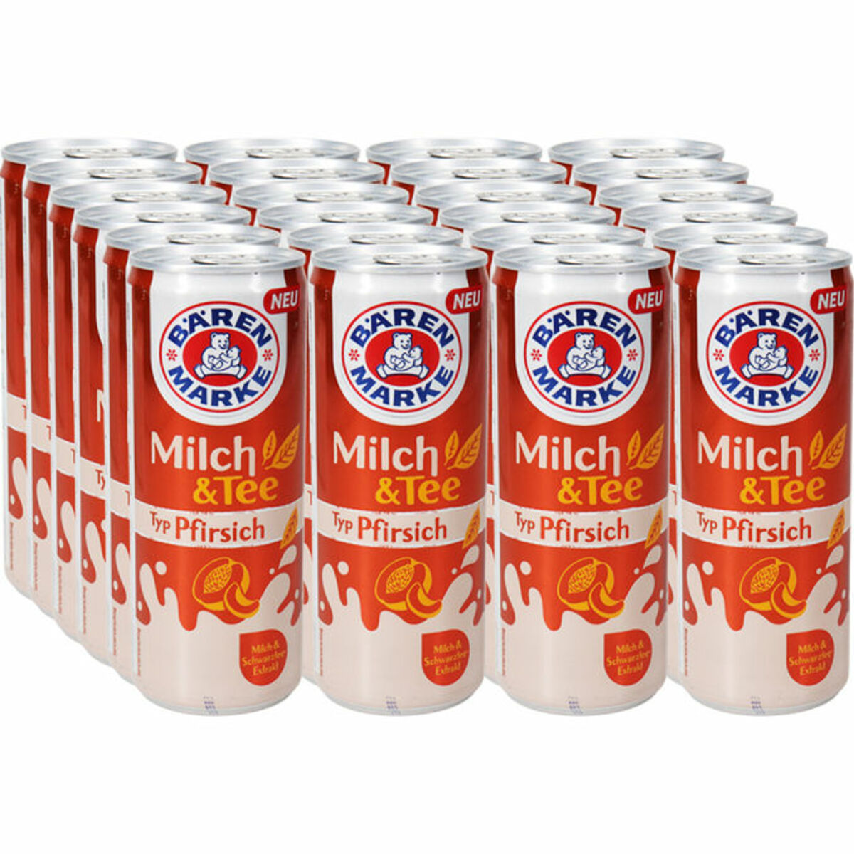 Bild 1 von Bärenmarke Milch & Tee Pfirsich, 24er Pack (EINWEG) zzgl. Pfand