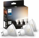 Bild 1 von Philips Hue White Ambiance GU10 Dreierpack 3x350lm, dimmbar, alle Weißschattierungen, steuerbar via App, kompatibel mit Amazon Alexa (Echo, Echo Dot) [Energieklasse G]