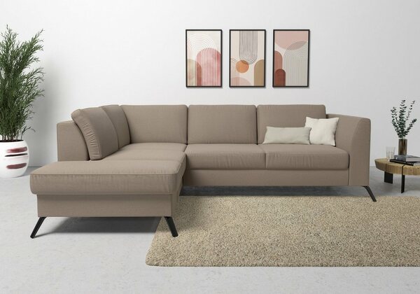 Bild 1 von Sit&more Ecksofa Olsen, inklusive Sitztiefenverstellung, wahlweise mit Bettfunktion, 15cm hoch, Braun