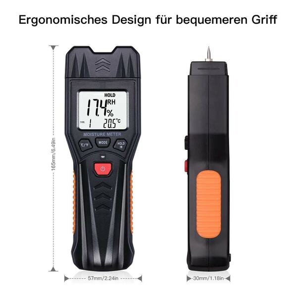 Bild 1 von Tacklife Digitales Feuchtigkeitsmessgerät MWM03 -- Zuverlässige Holzqualitätsbeurteiler & Gebäudeumweltmonitore 3-in-1 Pin-Typ Präzise Feuchtemessung