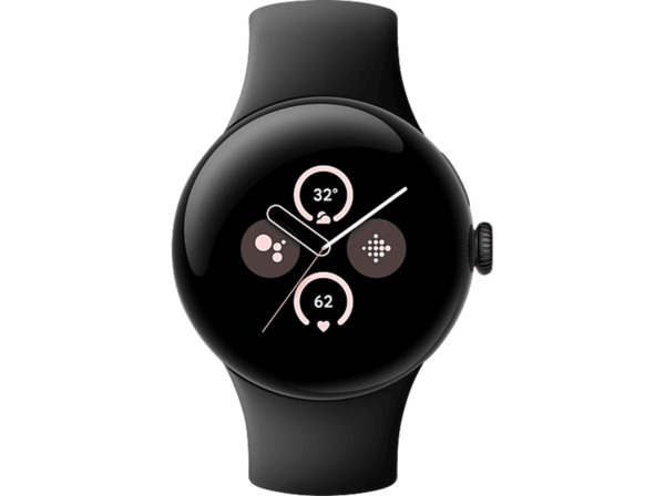 Bild 1 von GOOGLE Pixel Watch 2 (LTE) Smartwatch Aluminium Fluorelastomer, 130–175 mm, 165–210 Matte Black/Obsidian
