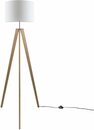 Bild 1 von Paco Home Stehlampe Canvas uni Color, ohne Leuchtmittel, Stehlampe Vintage Fuß LED Lampe Wohnzimmer Skandinavischer Stil E27, Beige