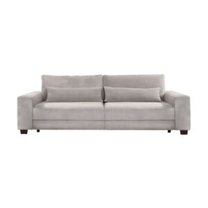 Phill Hill Sofa 3-Sitzer SONYA hellgrau - Mit Rückenkissen und Zierkissen - Cordbezug - Sitzhöhe 44 cm - Sitztiefe 50 cm - Nosagfederung