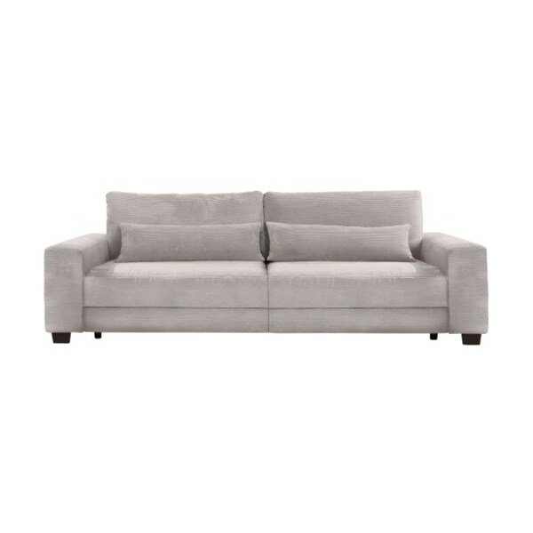 Bild 1 von Phill Hill Sofa 3-Sitzer SONYA hellgrau - Mit Rückenkissen und Zierkissen - Cordbezug - Sitzhöhe 44 cm - Sitztiefe 50 cm - Nosagfederung