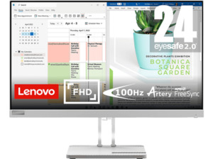 LENOVO L24e-40 Monitor 23,8 Zoll Full-HD (6 Reaktionszeit, 100 Hz)
