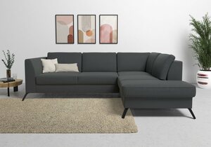 Sit&more Ecksofa Olsen, inklusive Sitztiefenverstellung, wahlweise mit Bettfunktion, 15cm hoch, Grau