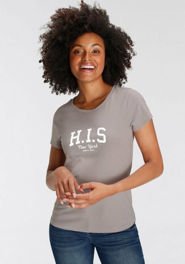 Bild 1 von H.I.S T-Shirt mit Logo-Print vorne, Grau