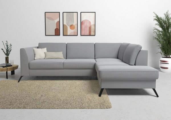 Bild 1 von Sit&more Ecksofa Olsen, inklusive Sitztiefenverstellung, wahlweise mit Bettfunktion, 15cm hoch, Grau