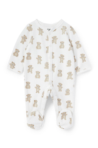 C&A Bärchen-Baby-Schlafanzug, Weiß, Größe: 56