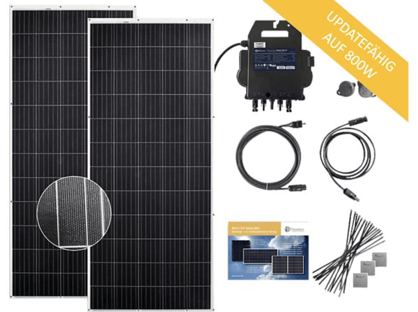 Bild 1 von OSNATECH Mini-PV-Set Complete 600 Flex 310W-2 "Balkonkraftwerk" Balkon-Solaranlage