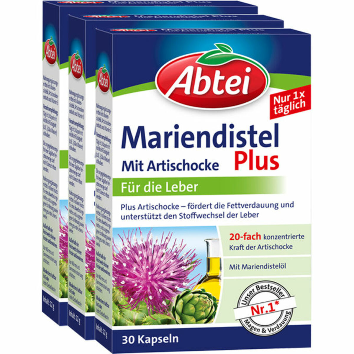 Bild 1 von ABTEI Mariendistel Plus, 3er Pack