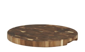 Schneidebrett Akazie holzfarben Holz Maße (cm): H: 3  Ø: [35.0] Küchenzubehör