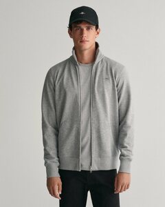 Gant Sweatshirt REG SHIELD FULL ZIP SWEAT mit Logostickerei auf der Brust, Grau