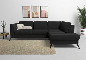 Sit&more Ecksofa Olsen, inklusive Sitztiefenverstellung, wahlweise mit Bettfunktion, 15cm hoch, Schwarz