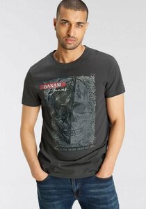 Bruno Banani T-Shirt mit großem Frontprint, Schwarz
