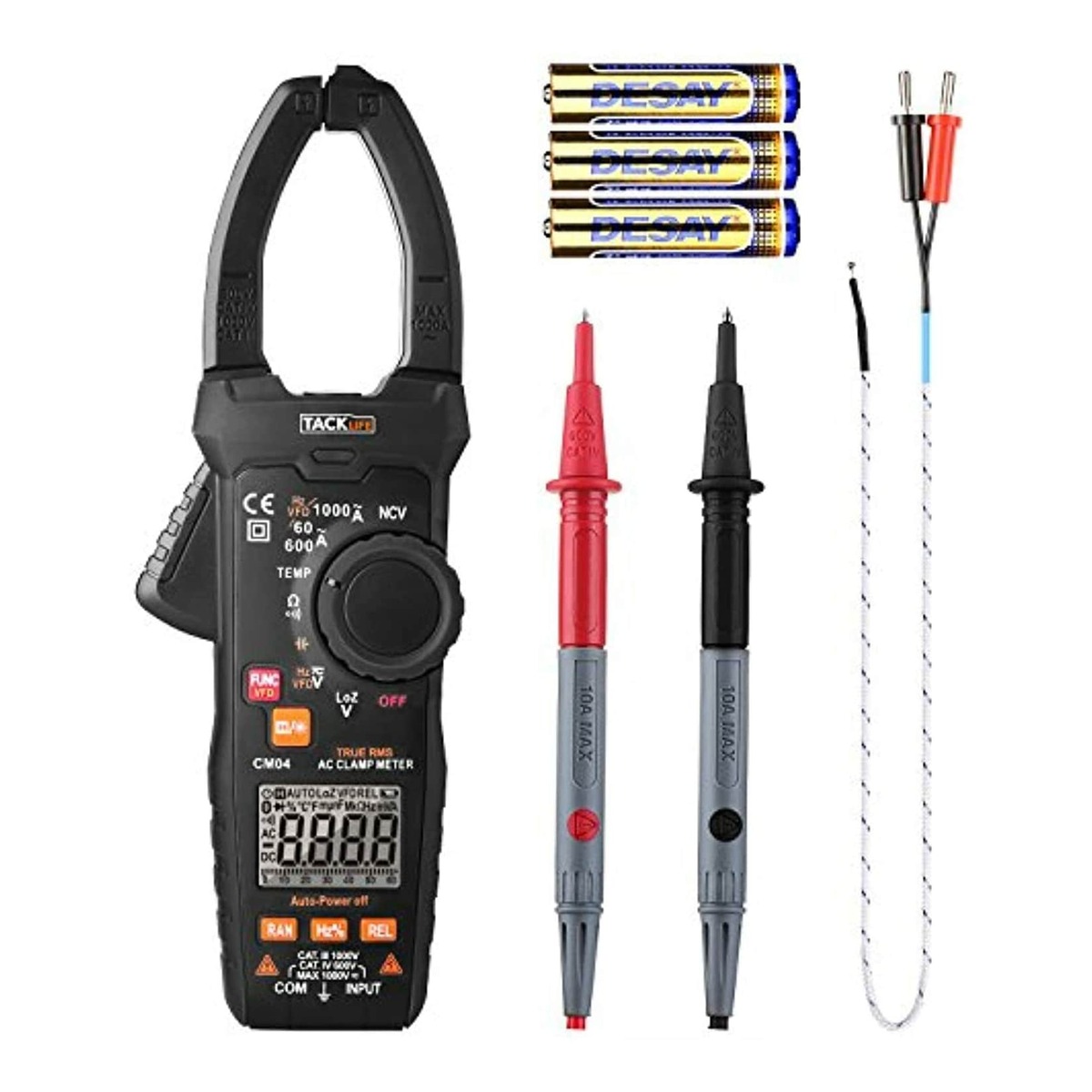 Bild 1 von TACKLIFE CM04, Stromzangenmessgerät, 9,8 Zoll Länge Auto-Range 6000 Zähler Stromzange