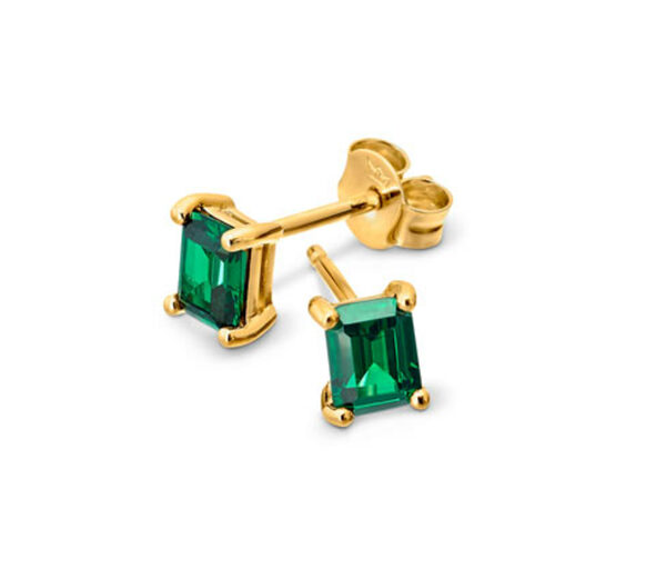 Bild 1 von 375 Gold Ohrstecker mit grünem Zirkonia