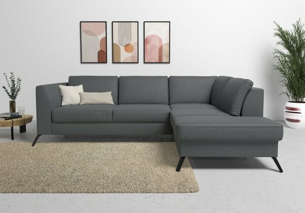 Bild 1 von Sit&more Ecksofa Olsen, inklusive Sitztiefenverstellung, wahlweise mit Bettfunktion, 15cm hoch, Grau