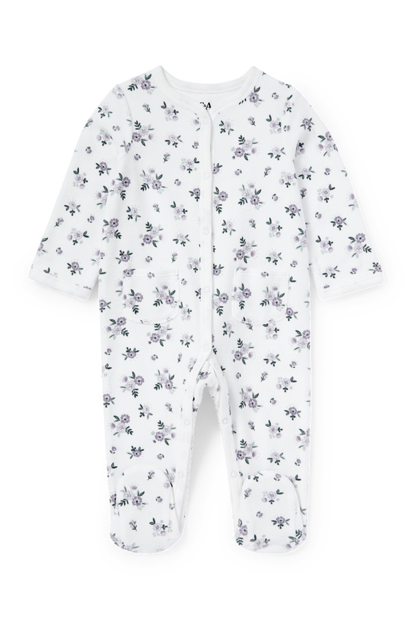 Bild 1 von C&A Baby-Schlafanzug-geblümt, Weiß, Größe: 68