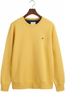 Gant Sweatshirt REG SHIELD C-NECK SWEAT mit Logostickerei auf der Brust, Gelb