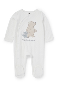 C&A Bärchen-Baby-Schlafanzug, Weiß, Größe: 68