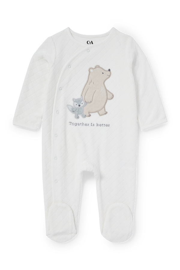 Bild 1 von C&A Bärchen-Baby-Schlafanzug, Weiß, Größe: 68