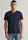 Bild 1 von Gant T-Shirt SLIM SHIELD V-NECK T-SHIRT mit einer kleinen Logostickerei auf der Brust, Blau