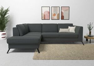 Sit&more Ecksofa Olsen, inklusive Sitztiefenverstellung, wahlweise mit Bettfunktion, 15cm hoch, Grau