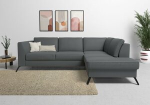 Sit&more Ecksofa Olsen, inklusive Sitztiefenverstellung, wahlweise mit Bettfunktion, 15cm hoch, Grau