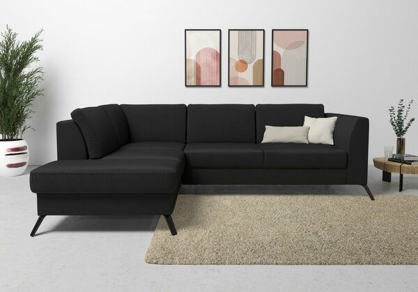 Bild 1 von Sit&more Ecksofa Olsen, inklusive Sitztiefenverstellung, wahlweise mit Bettfunktion, 15cm hoch, Schwarz
