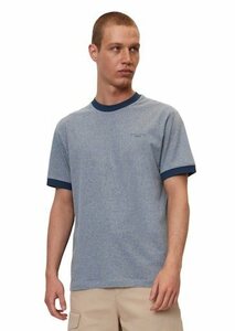 Marc O'Polo DENIM T-Shirt mit dezentem Markenlabel auf der Brust, Blau