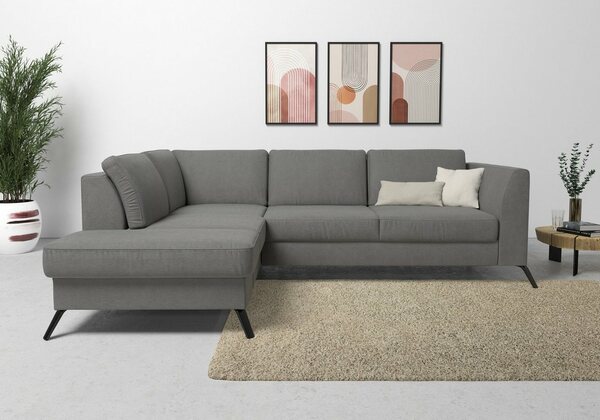 Bild 1 von Sit&more Ecksofa Olsen, inklusive Sitztiefenverstellung, wahlweise mit Bettfunktion, 15cm hoch, Grau