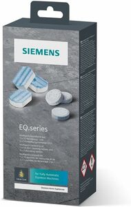 Siemens Multipack TZ80003A, Inhalt: 1 x 10 Reinigungstabletten (je 2,2 g) und 2 x 3 Entkalkungstabletten (je 36 g), für Kaffeevollautomaten der EQ Serie, weiß