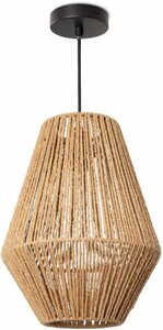 Paco Home Pendelleuchte Pablo, ohne Leuchtmittel, LED Pendellampe E27, Optik Boho Korb Wohnzimmer Esszimmer Flur, Schwarz