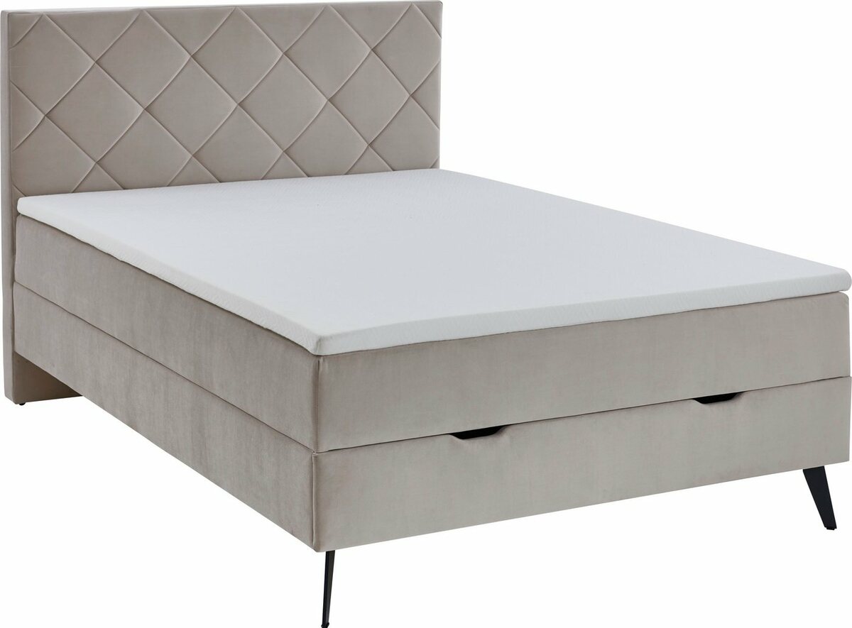 Bild 1 von Meise.möbel Boxbett Leo 2, inkl. Bettkasten und Topper, Wahl zwischen zwei Bezugsqualitäten, Beige