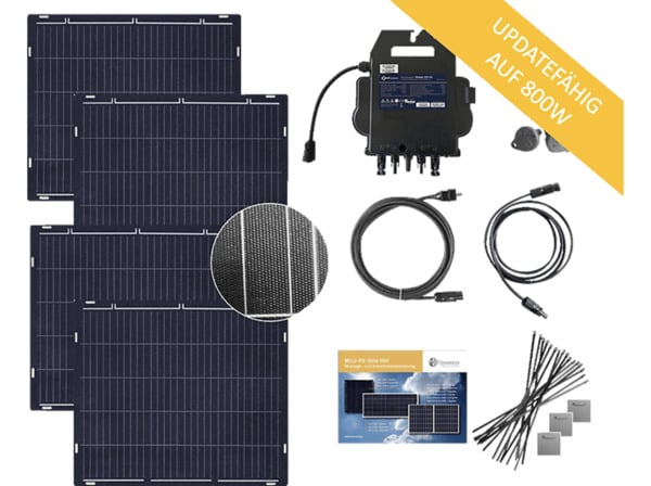 Bild 1 von OSNATECH Mini-PV-Set Complete 600 Flex 150W-4 "Balkonkraftwerk" Balkon-Solaranlage