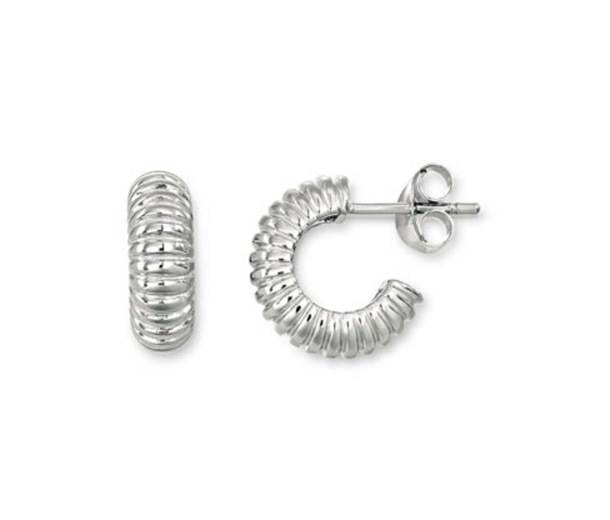 Bild 1 von 925 Silber Creolen Ribbed