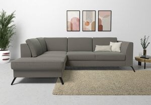 Sit&more Ecksofa Olsen, inklusive Sitztiefenverstellung, wahlweise mit Bettfunktion, 15cm hoch, Grau
