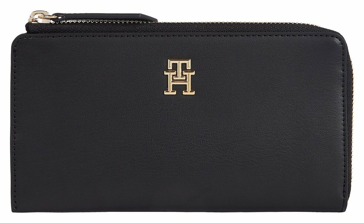 Bild 1 von Tommy Hilfiger Geldbörse TH FEMININE LARGE SLIM WALLET, mit Kartensteckfächern außen, Schwarz
