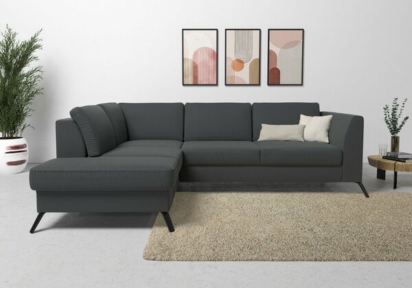 Bild 1 von Sit&more Ecksofa Olsen, inklusive Sitztiefenverstellung, wahlweise mit Bettfunktion, 15cm hoch, Grau