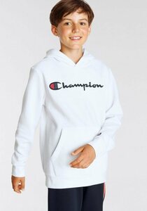 Champion Sweatshirt Classic Hooded Sweatshirt large Logo - für Kinder, Weiß